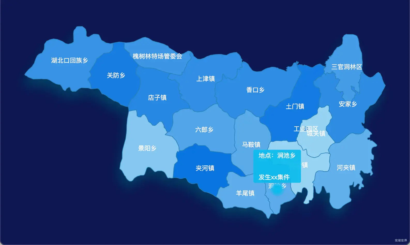 13 echarts 十堰市郧西县geoJson地图 tooltip轮播